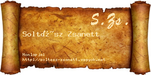 Soltész Zsanett névjegykártya
