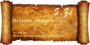 Soltész Zsanett névjegykártya